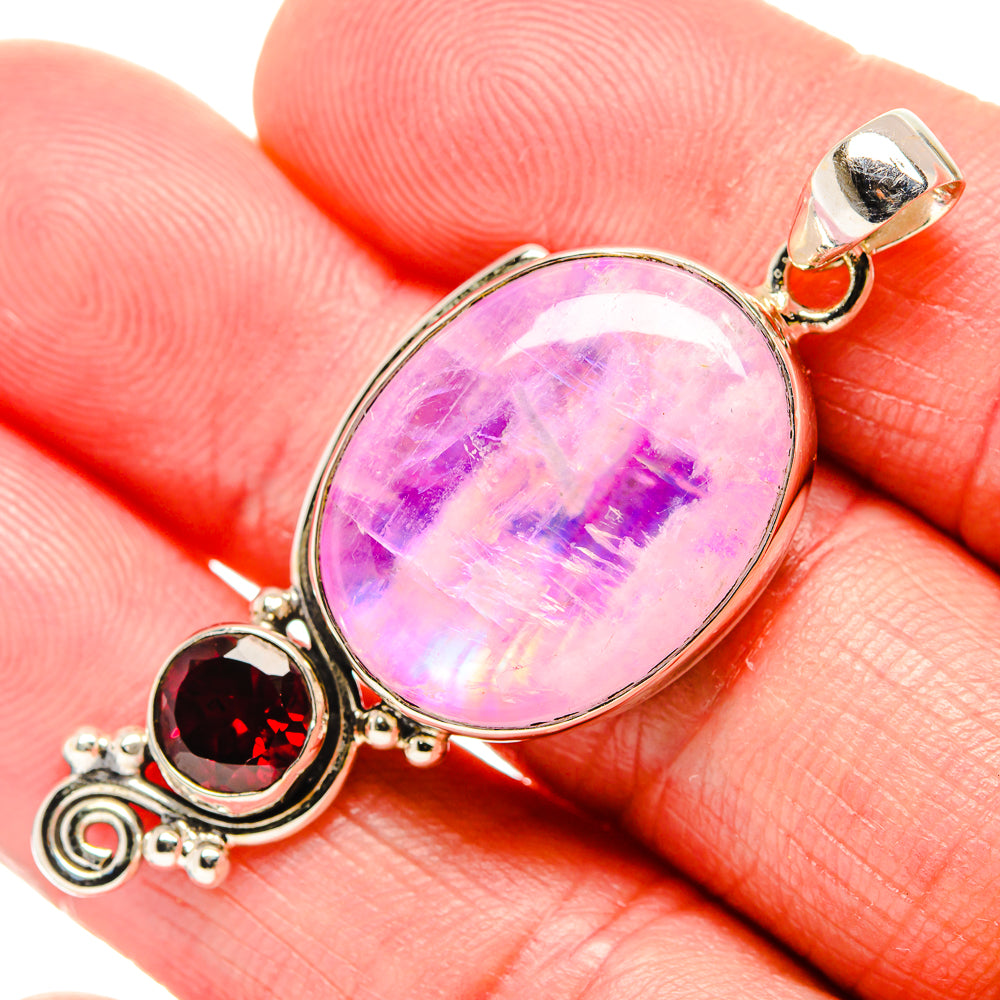Pink Moonstone Pendants handcrafted by Anasilvercos - PD34573