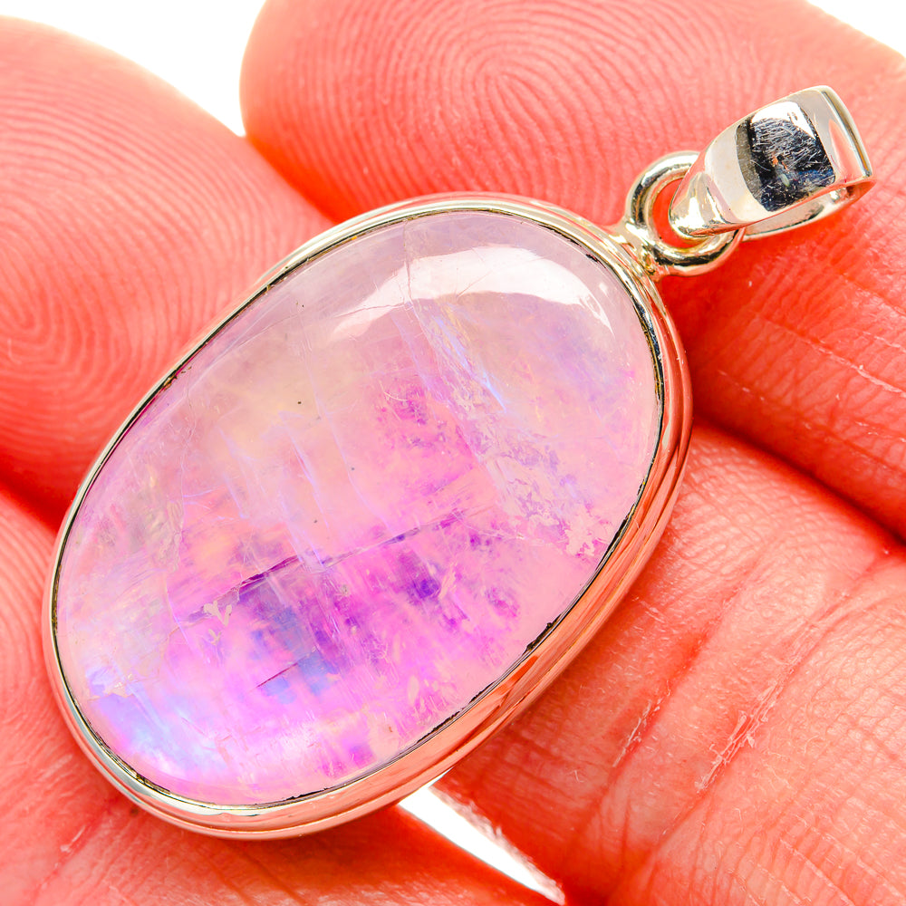 Pink Moonstone Pendants handcrafted by Anasilvercos - PD34578