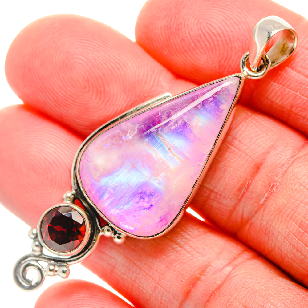 Pink Moonstone Pendants handcrafted by Anasilvercos - PD34584