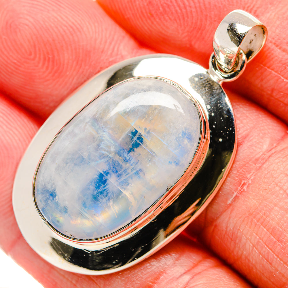 Rainbow Moonstone Pendants handcrafted by Anasilvercos - PD34587