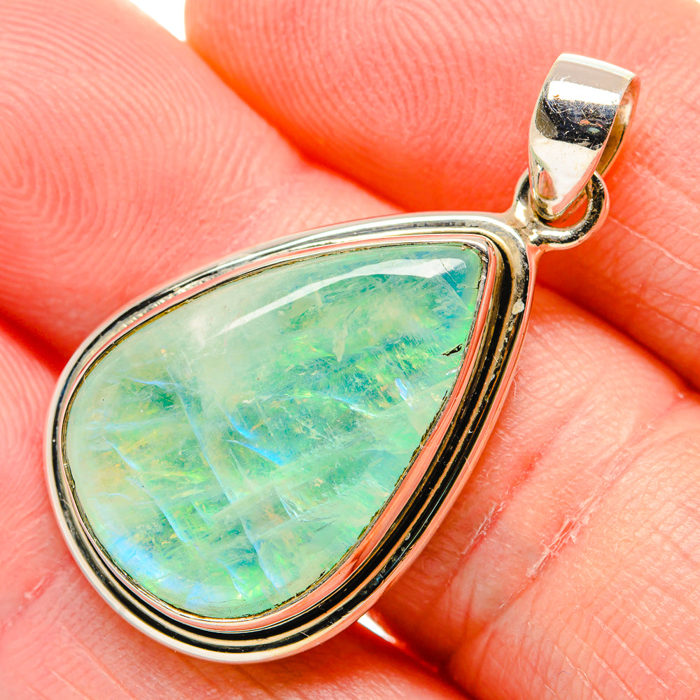 Green Moonstone Pendants handcrafted by Anasilvercos - PD34603