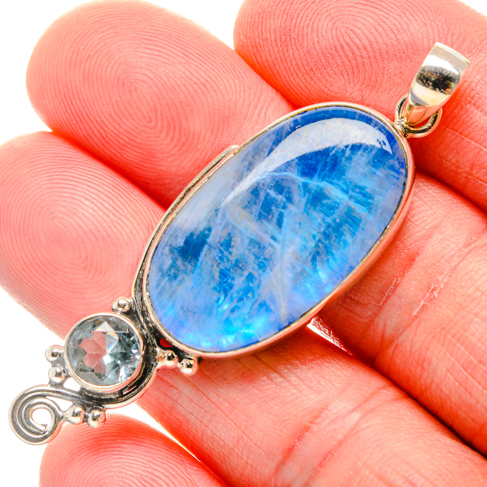 Rainbow Moonstone Pendants handcrafted by Anasilvercos - PD34604