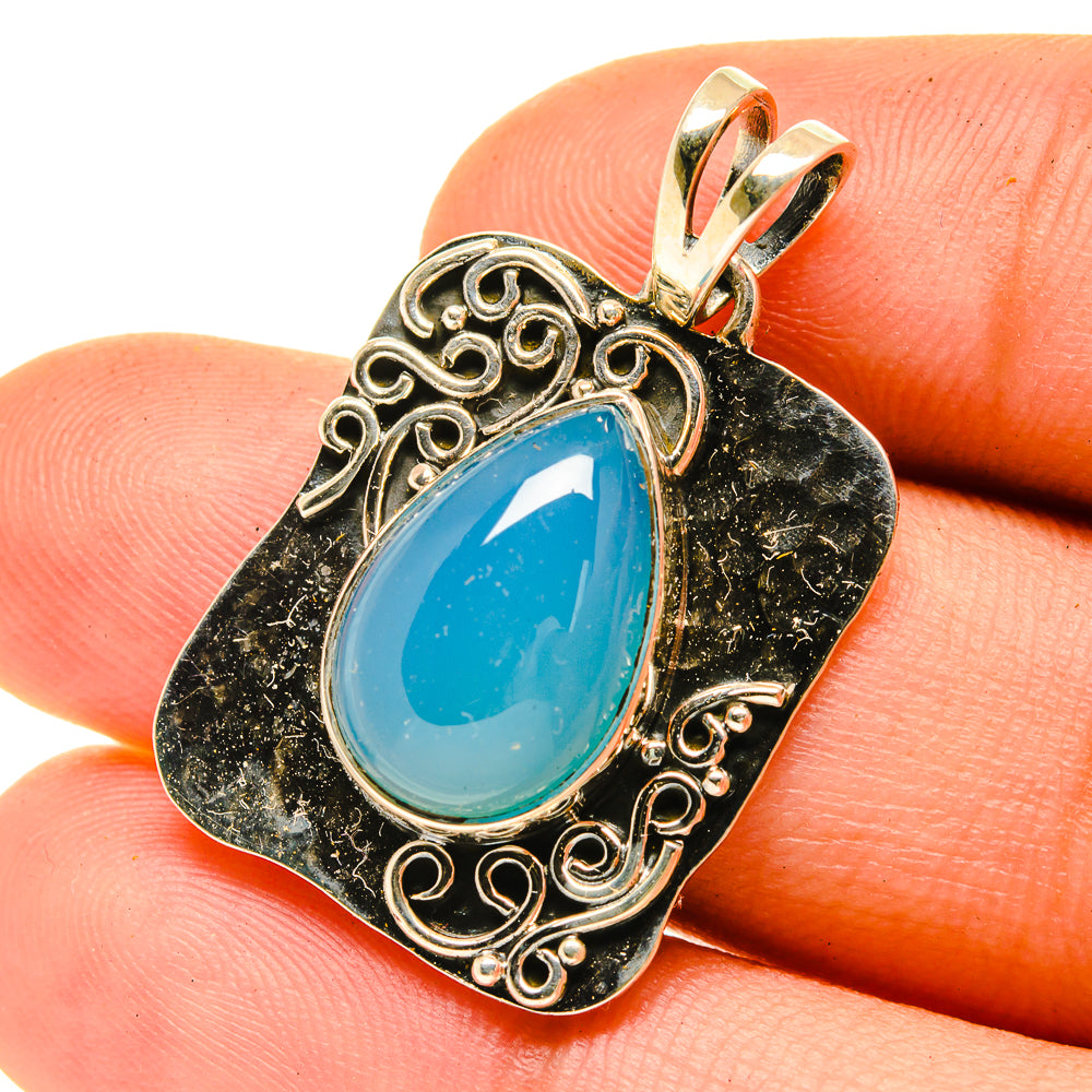 Aqua Chalcedony Pendants handcrafted by Anasilvercos - PD3461