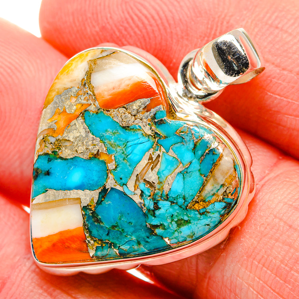 Spiny Oyster Turquoise Pendants handcrafted by Anasilvercos - PD34614