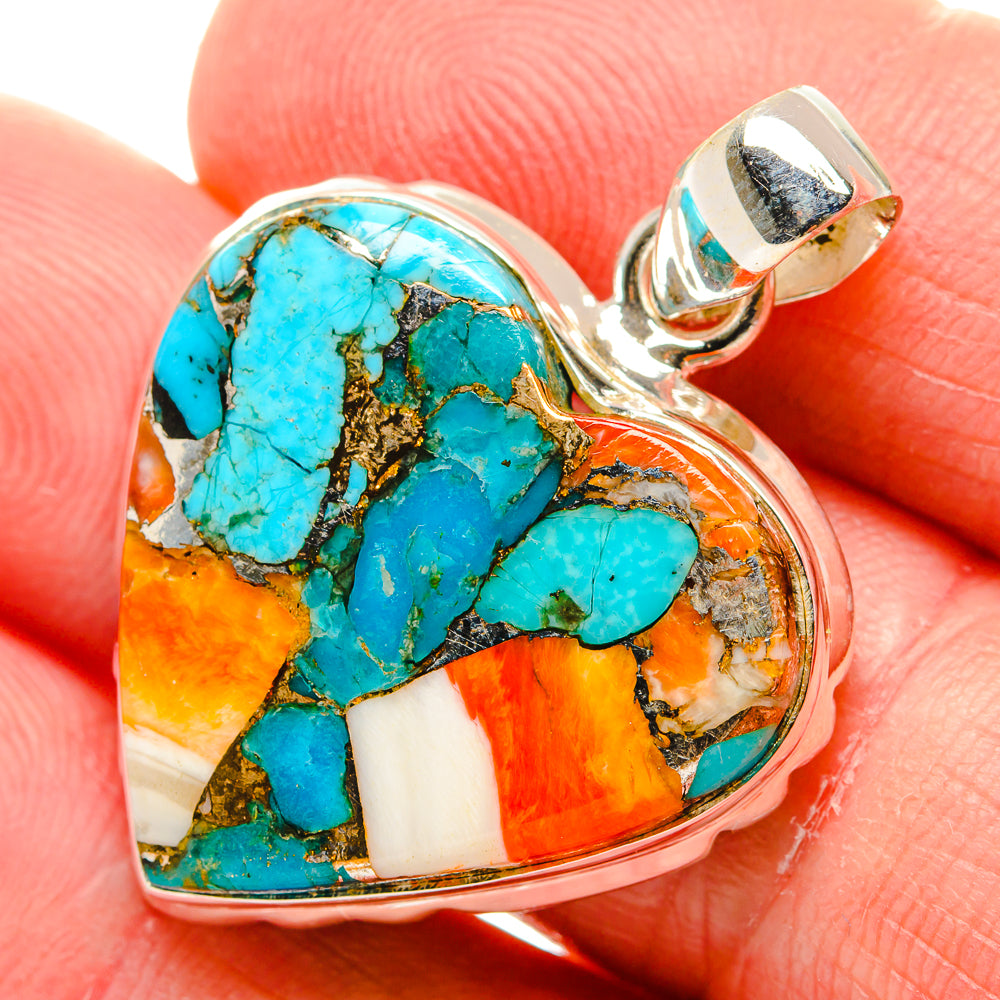 Spiny Oyster Turquoise Pendants handcrafted by Anasilvercos - PD34615