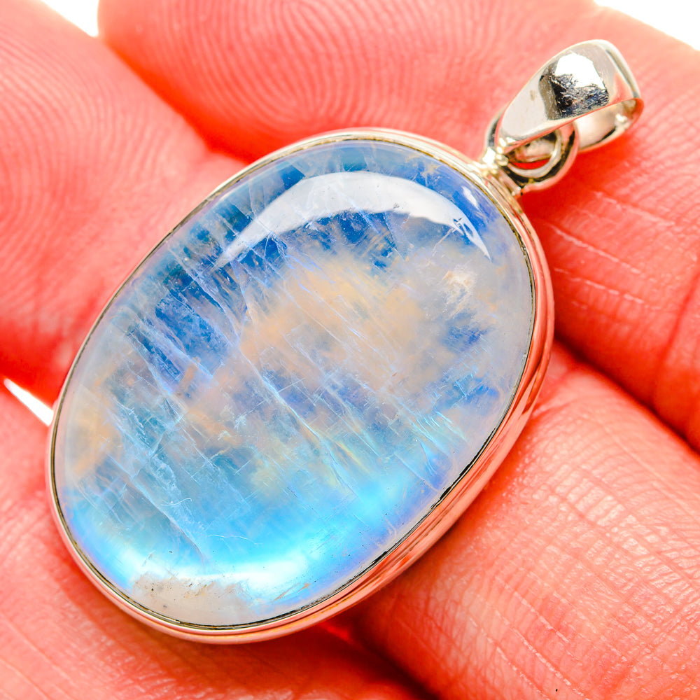 Rainbow Moonstone Pendants handcrafted by Anasilvercos - PD34621