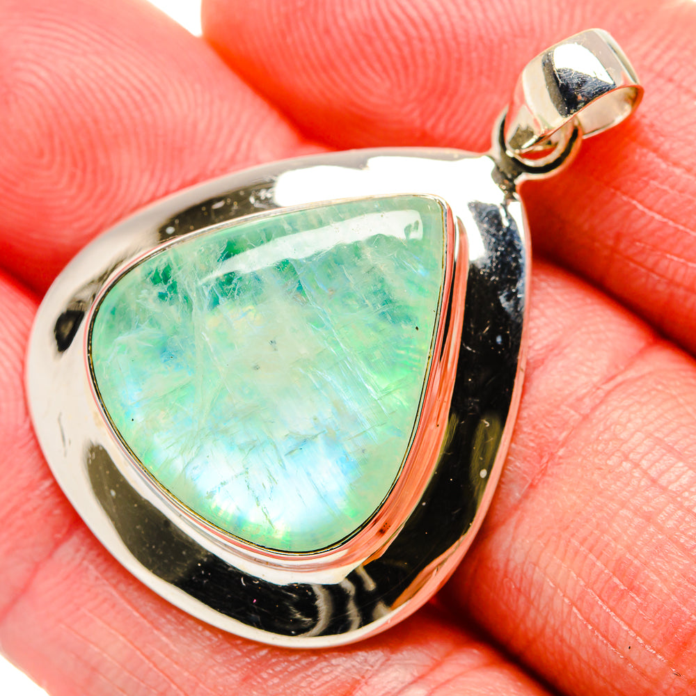 Green Moonstone Pendants handcrafted by Anasilvercos - PD34623