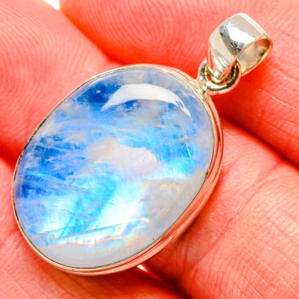 Rainbow Moonstone Pendants handcrafted by Anasilvercos - PD34627
