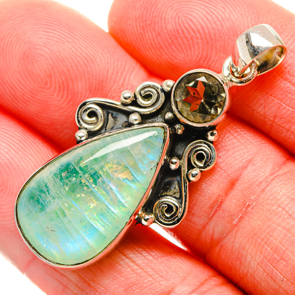 Green Moonstone Pendants handcrafted by Anasilvercos - PD34633