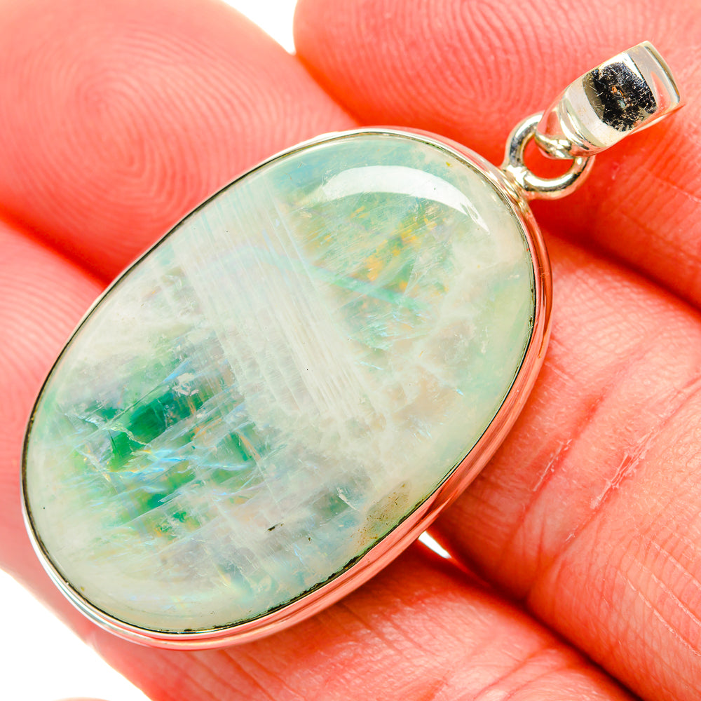 Green Moonstone Pendants handcrafted by Anasilvercos - PD34642