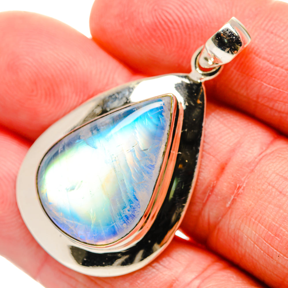 Rainbow Moonstone Pendants handcrafted by Anasilvercos - PD34644
