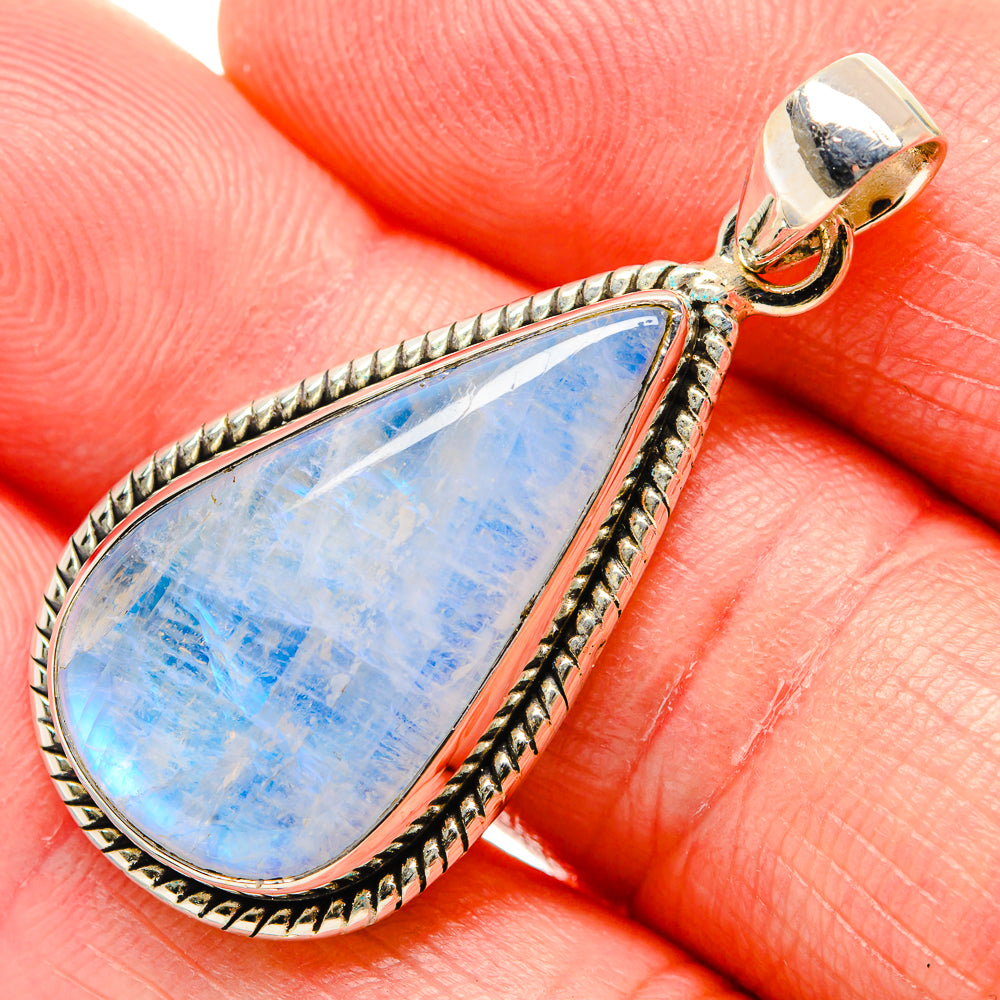 Rainbow Moonstone Pendants handcrafted by Anasilvercos - PD34647