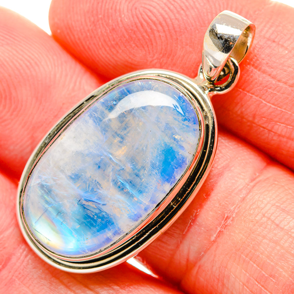 Rainbow Moonstone Pendants handcrafted by Anasilvercos - PD34648