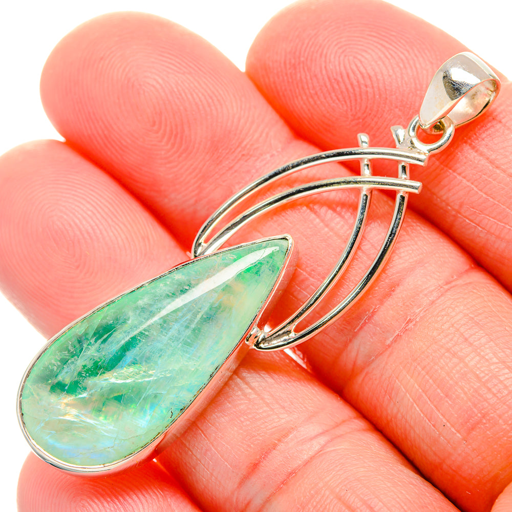 Green Moonstone Pendants handcrafted by Anasilvercos - PD34652