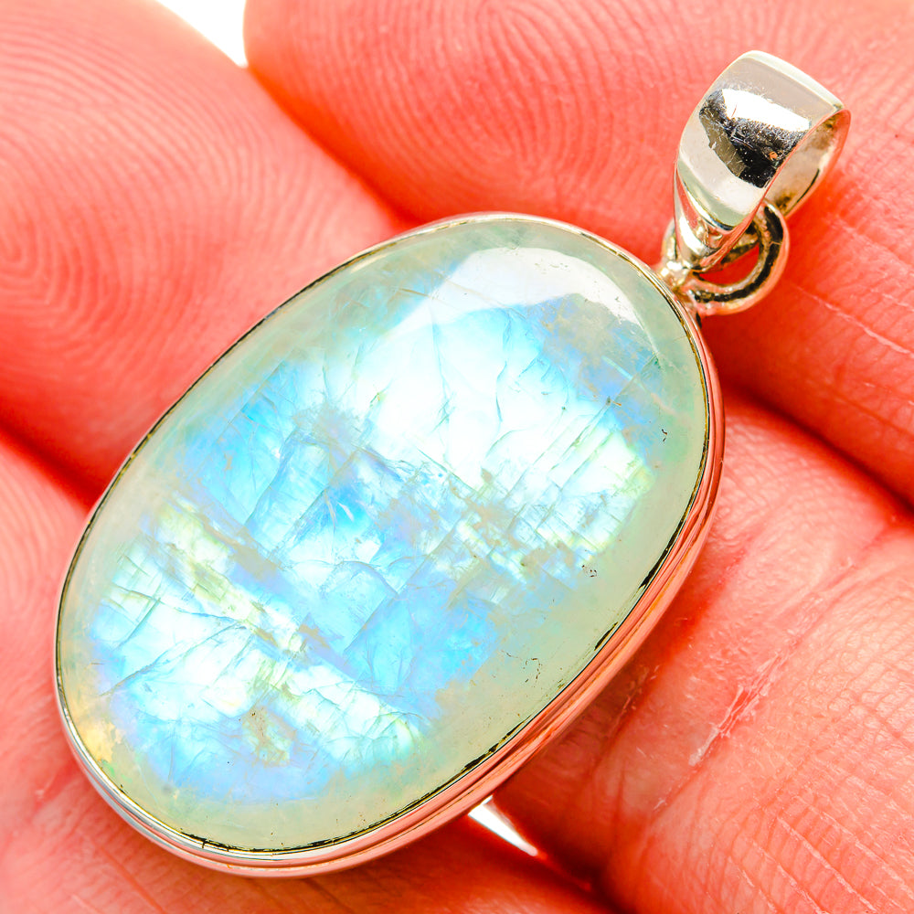 Green Moonstone Pendants handcrafted by Anasilvercos - PD34654