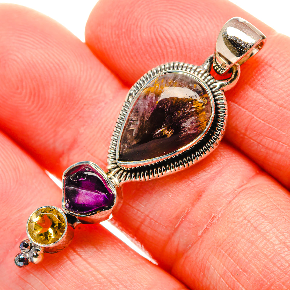 Cacoxenite Amethyst Super 7 Pendants handcrafted by Anasilvercos - PD34661