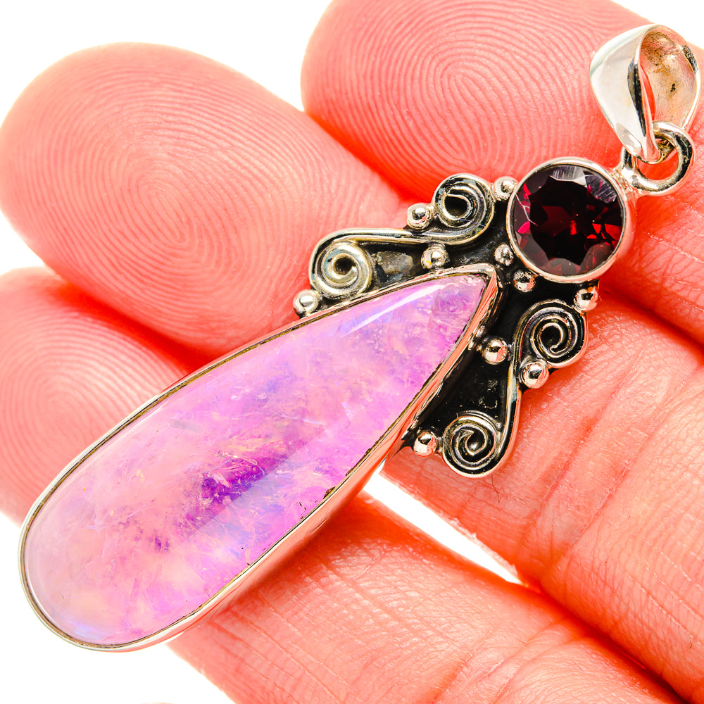 Pink Moonstone Pendants handcrafted by Anasilvercos - PD34675