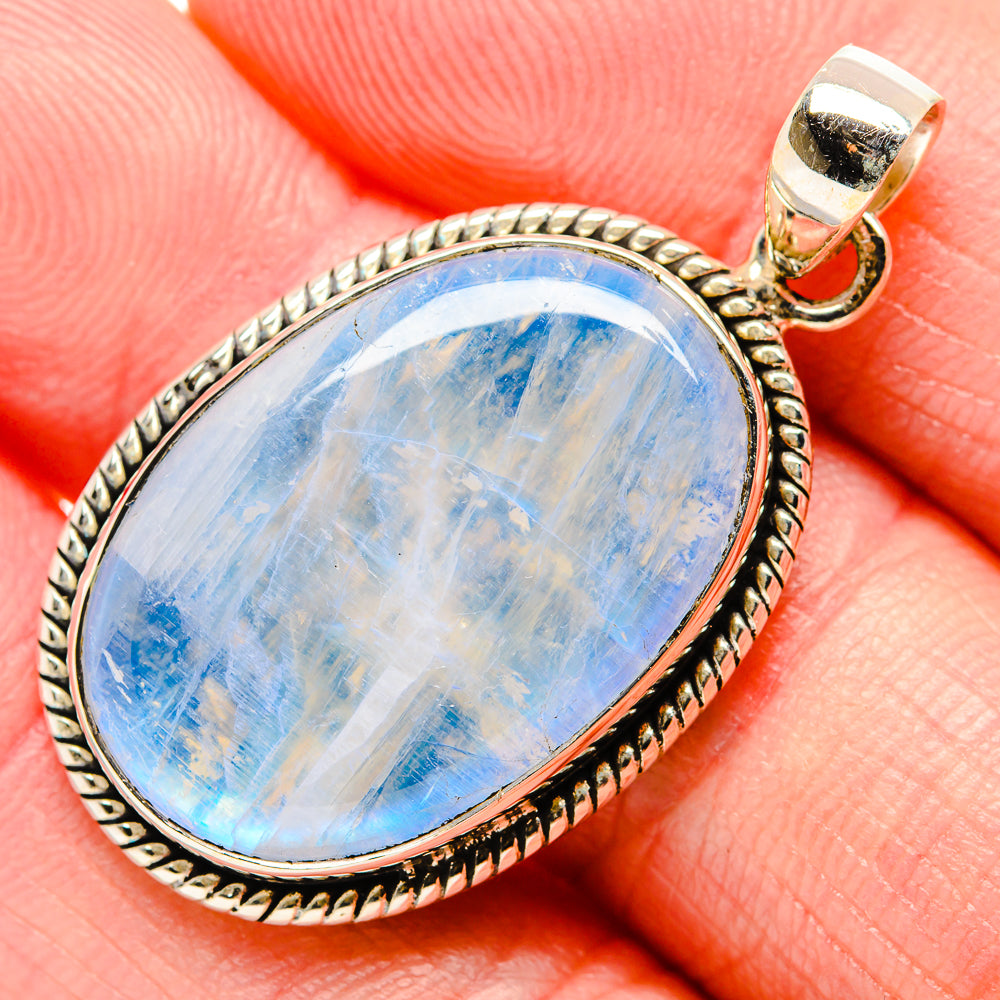 Rainbow Moonstone Pendants handcrafted by Anasilvercos - PD34679