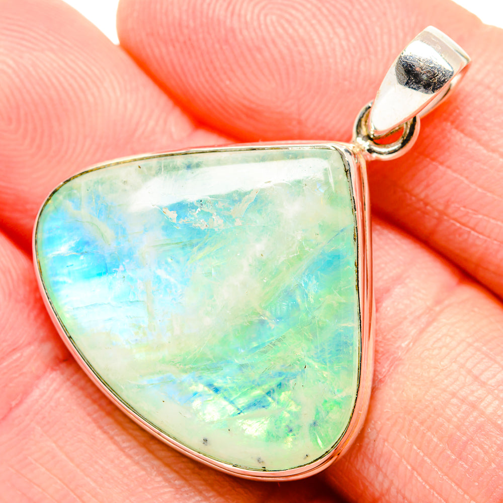 Green Moonstone Pendants handcrafted by Anasilvercos - PD34698