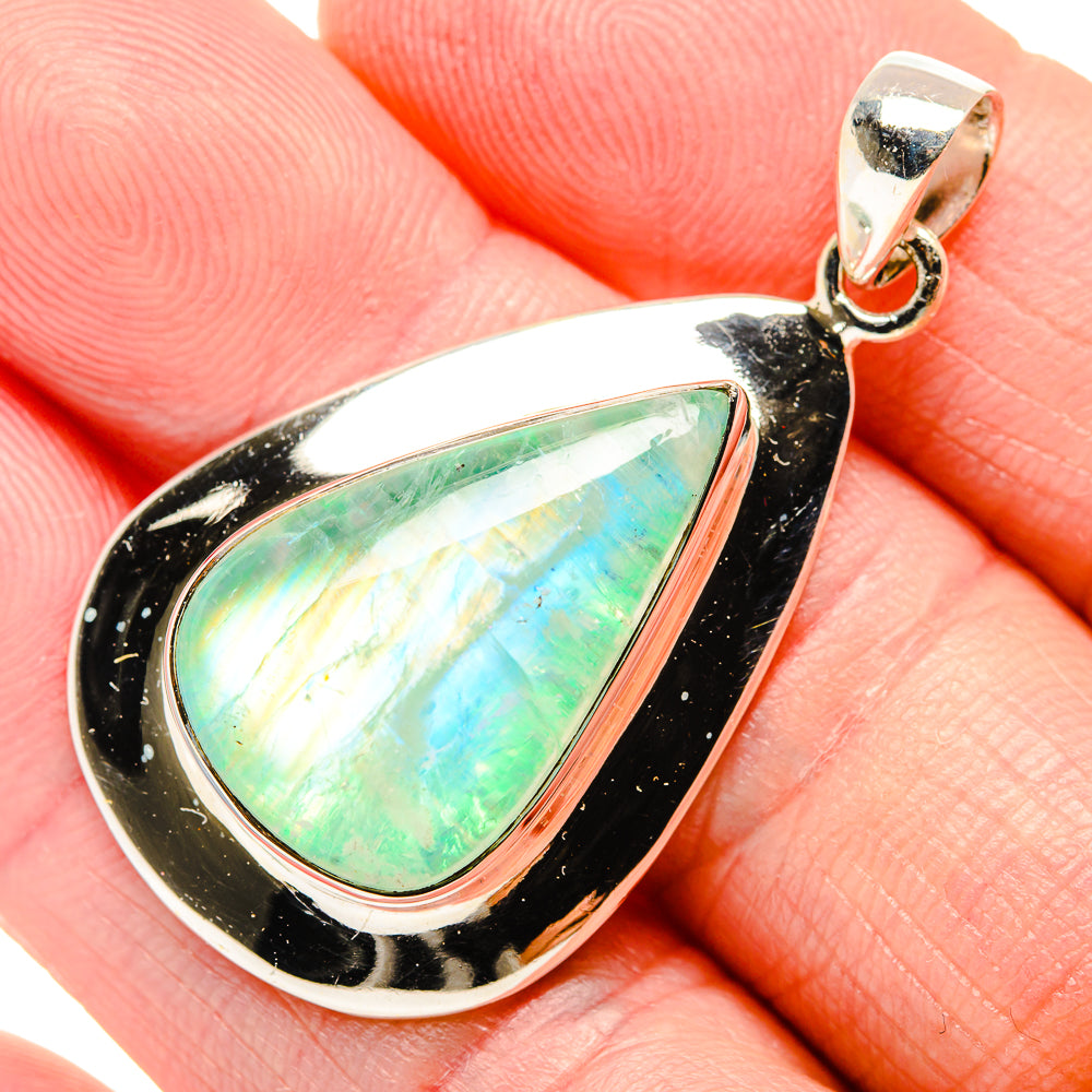 Green Moonstone Pendants handcrafted by Anasilvercos - PD34705