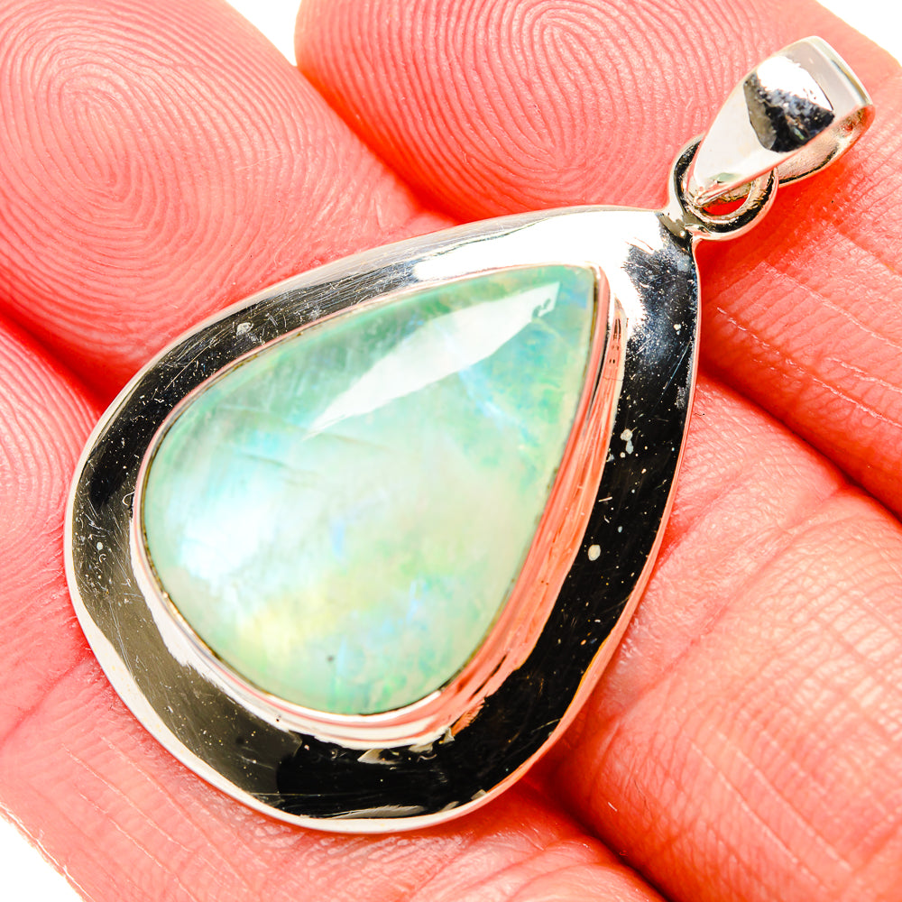 Green Moonstone Pendants handcrafted by Anasilvercos - PD34727