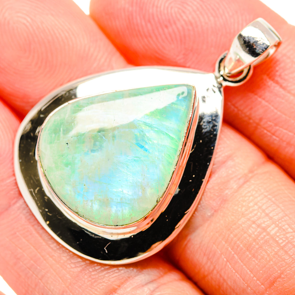 Green Moonstone Pendants handcrafted by Anasilvercos - PD34737
