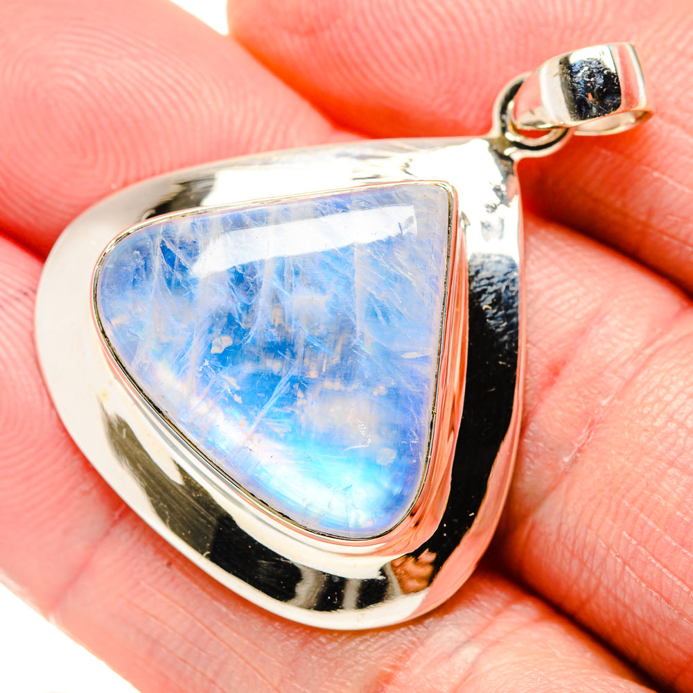 Rainbow Moonstone Pendants handcrafted by Anasilvercos - PD34746