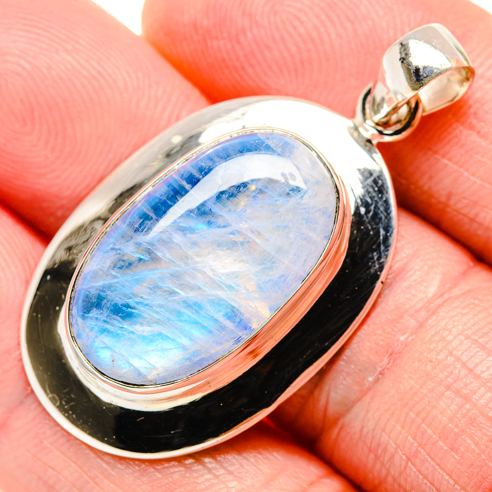 Rainbow Moonstone Pendants handcrafted by Anasilvercos - PD34751