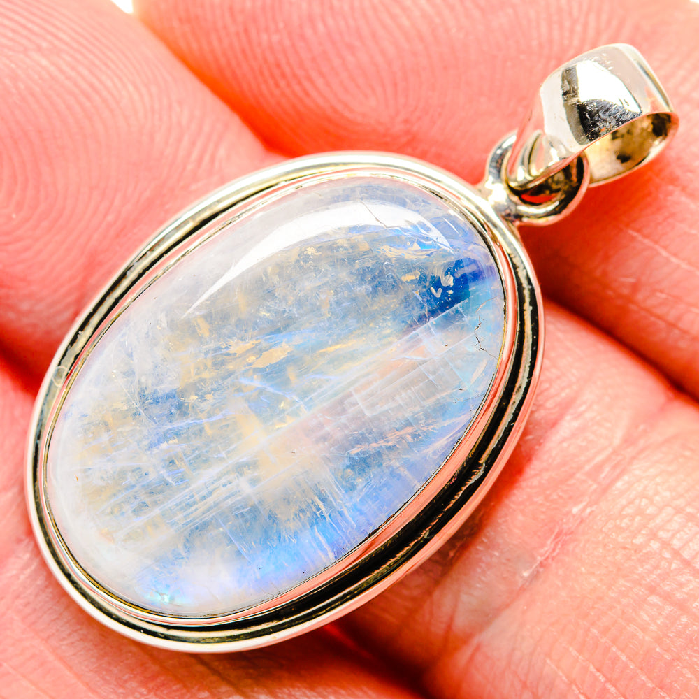 Rainbow Moonstone Pendants handcrafted by Anasilvercos - PD34752