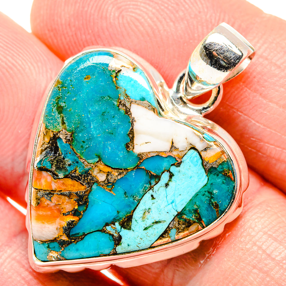 Spiny Oyster Turquoise Pendants handcrafted by Anasilvercos - PD34758