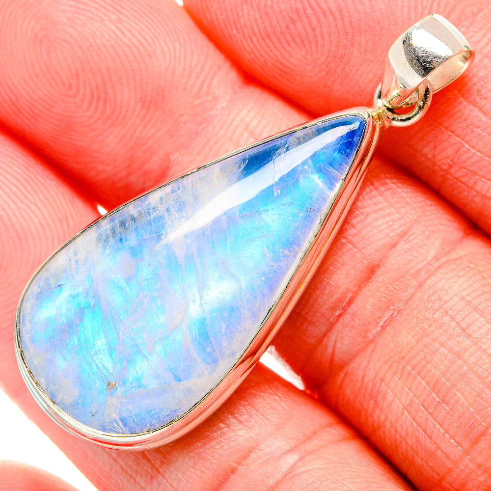 Rainbow Moonstone Pendants handcrafted by Anasilvercos - PD34780