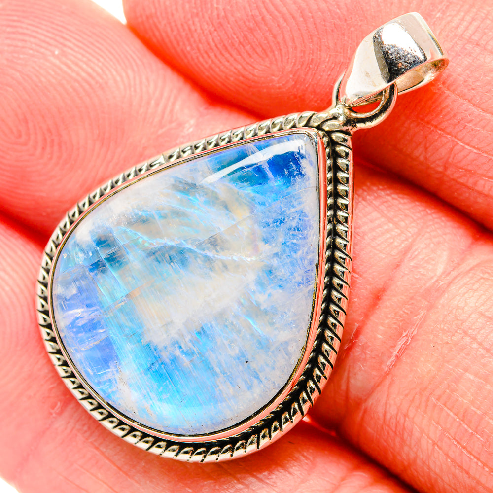 Rainbow Moonstone Pendants handcrafted by Anasilvercos - PD34792