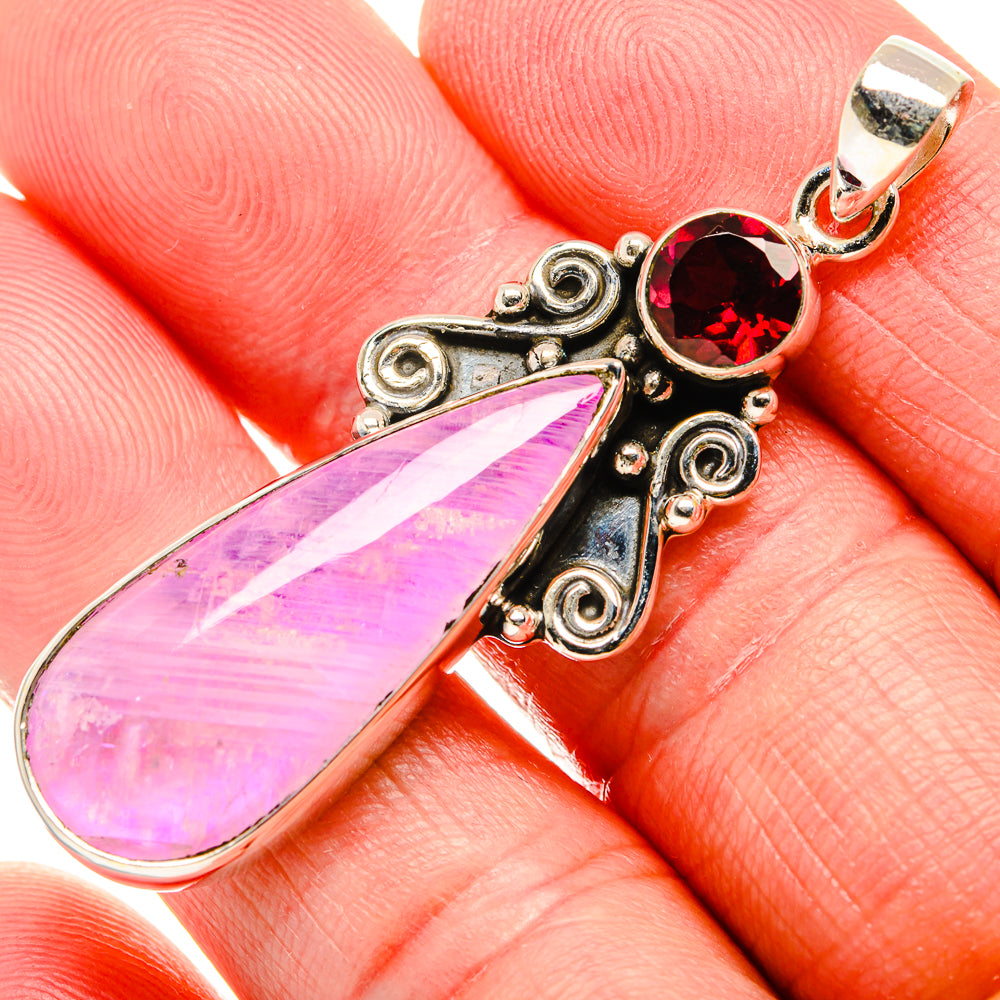 Pink Moonstone Pendants handcrafted by Anasilvercos - PD34797