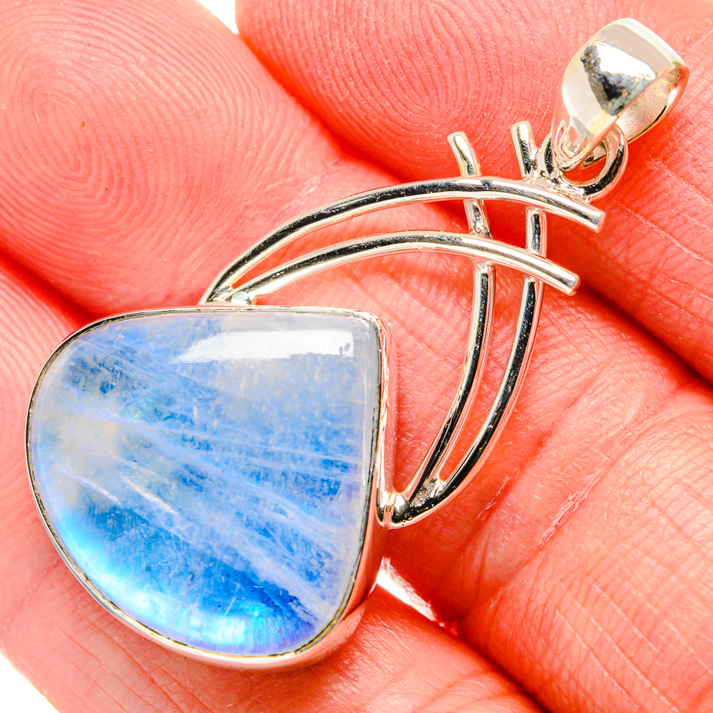 Rainbow Moonstone Pendants handcrafted by Anasilvercos - PD34801