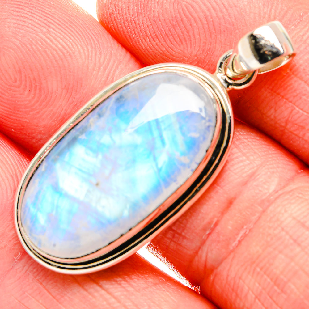 Rainbow Moonstone Pendants handcrafted by Anasilvercos - PD34802