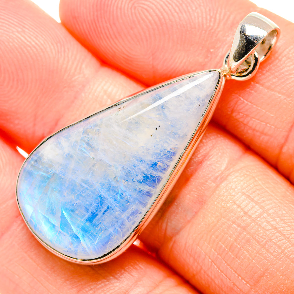 Rainbow Moonstone Pendants handcrafted by Anasilvercos - PD34808