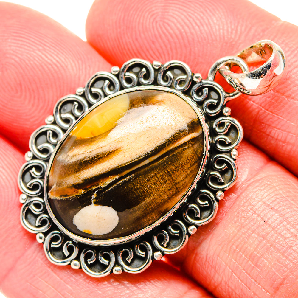 Peanut Wood Jasper Pendants handcrafted by Anasilvercos - PD34812
