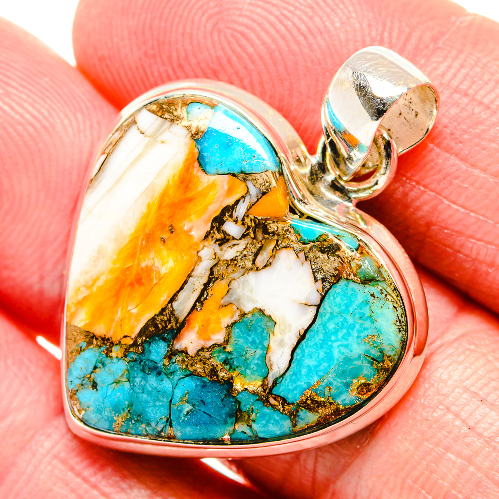 Spiny Oyster Turquoise Pendants handcrafted by Anasilvercos - PD34815