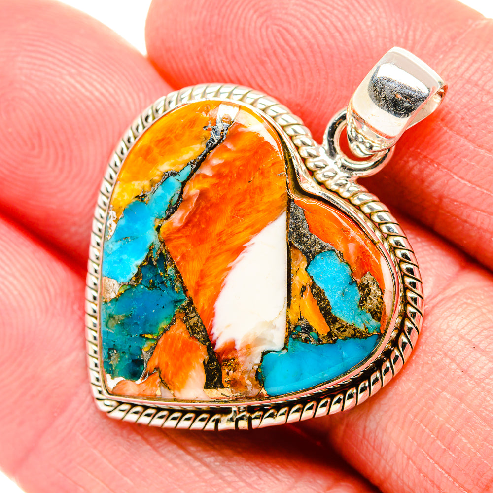 Spiny Oyster Turquoise Pendants handcrafted by Anasilvercos - PD34819