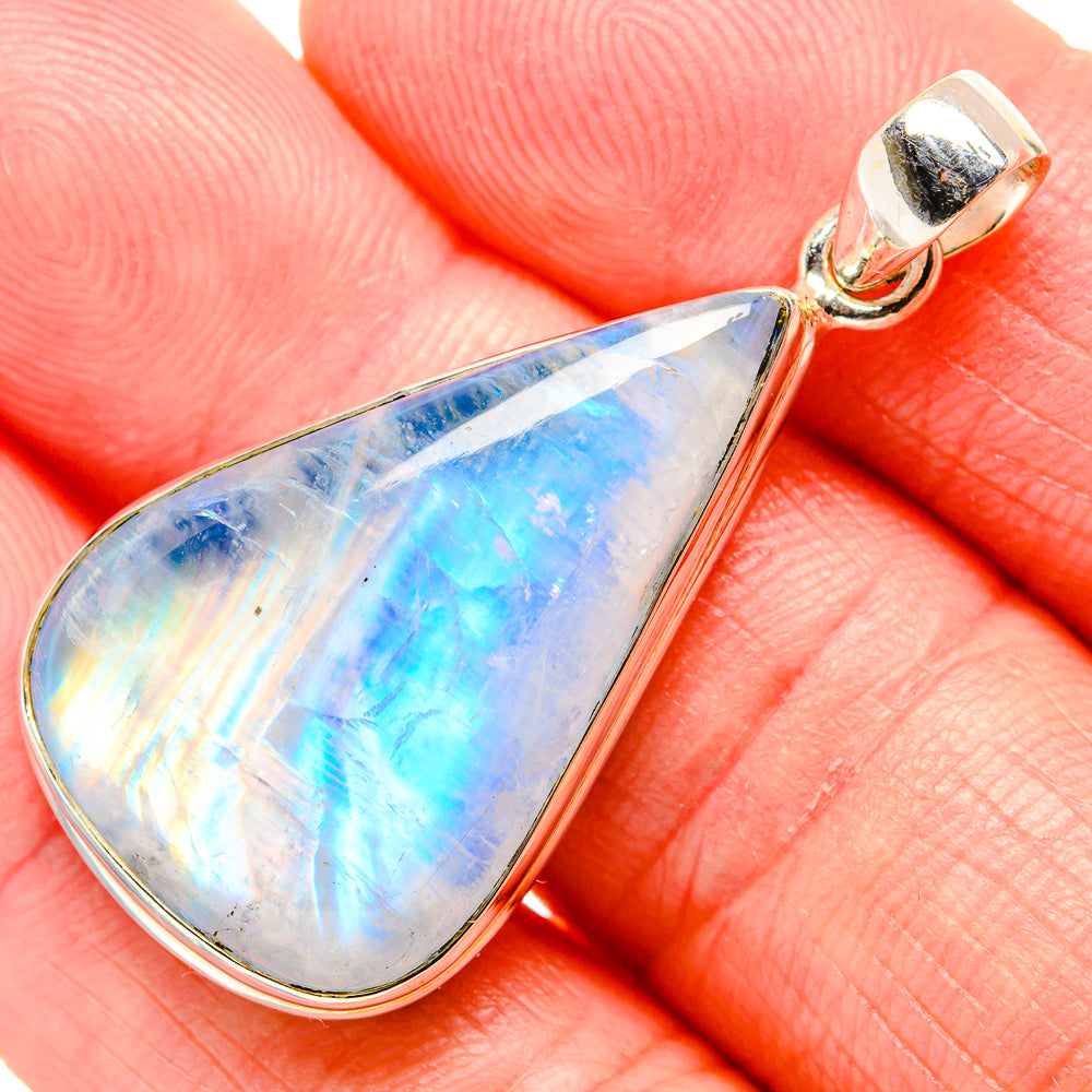 Rainbow Moonstone Pendants handcrafted by Anasilvercos - PD34824