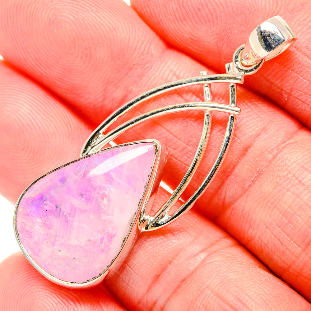 Pink Moonstone Pendants handcrafted by Anasilvercos - PD34826