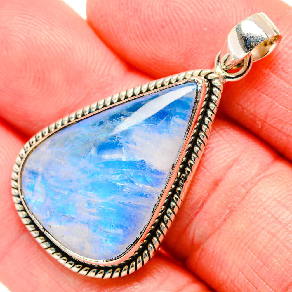 Rainbow Moonstone Pendants handcrafted by Anasilvercos - PD34827