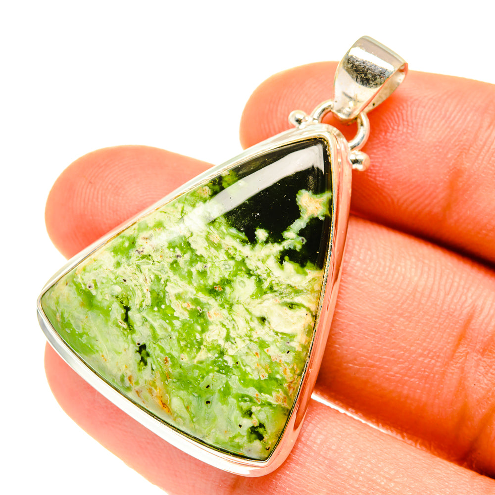 Australian Green Opal Pendants handcrafted by Anasilvercos - PD3483