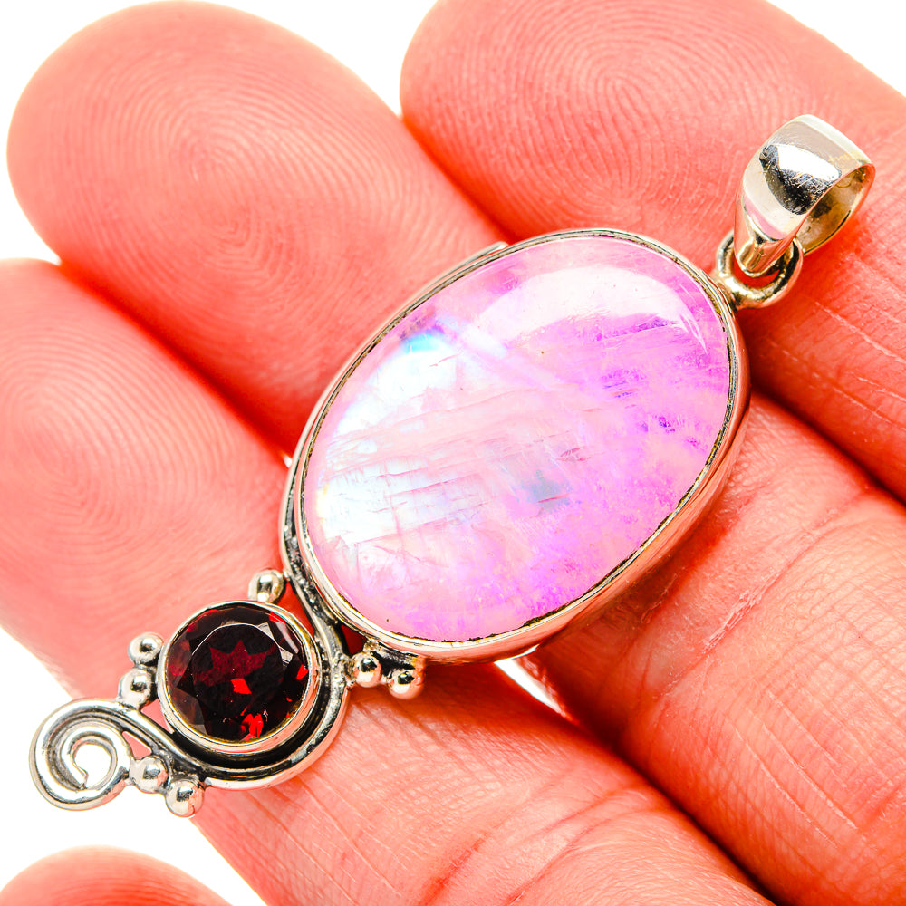 Pink Moonstone Pendants handcrafted by Anasilvercos - PD34835