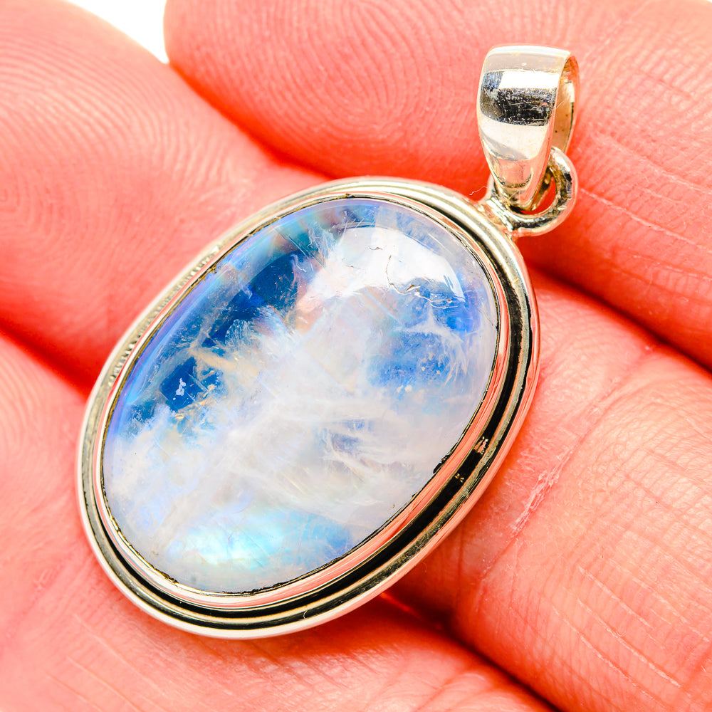 Rainbow Moonstone Pendants handcrafted by Anasilvercos - PD34839