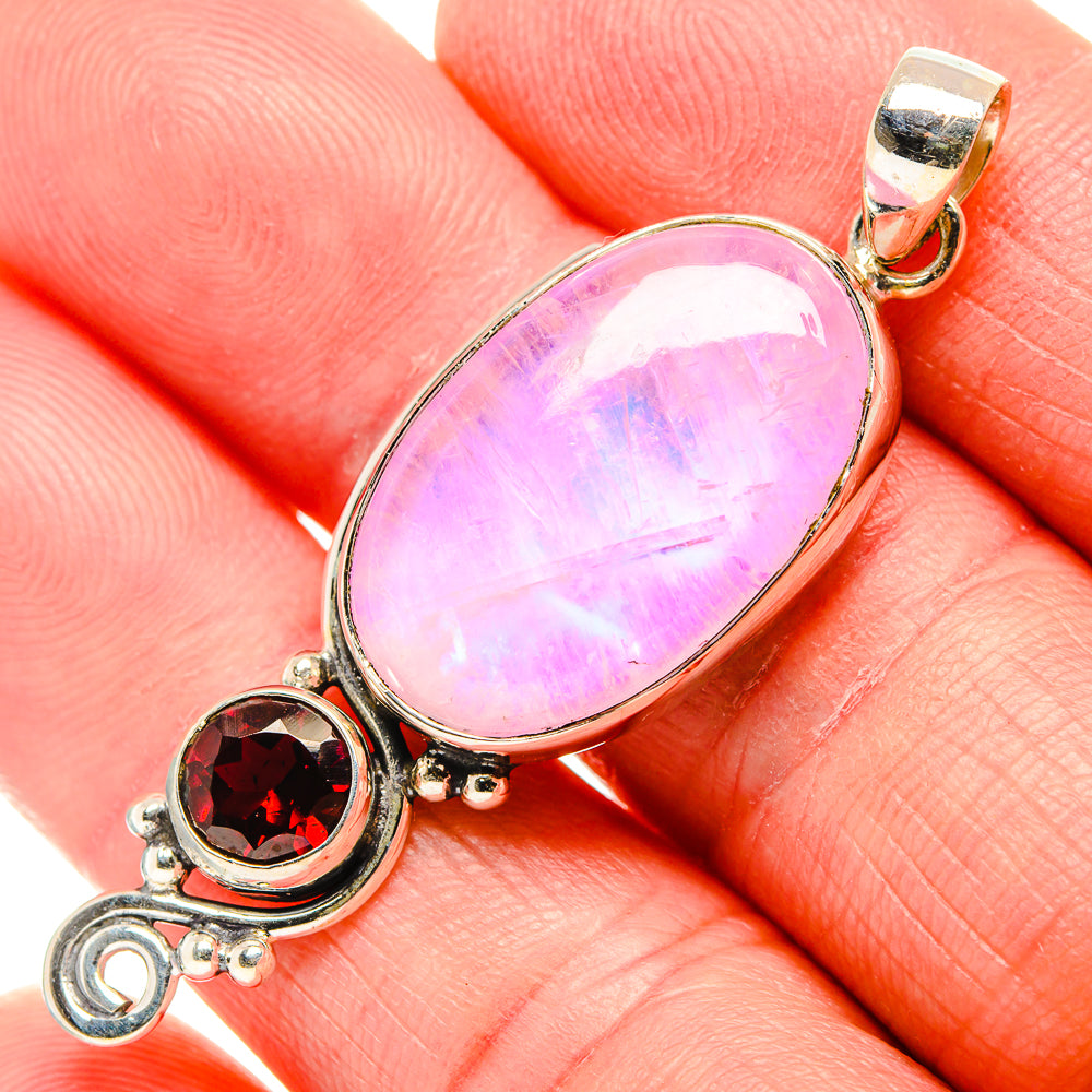 Pink Moonstone Pendants handcrafted by Anasilvercos - PD34844