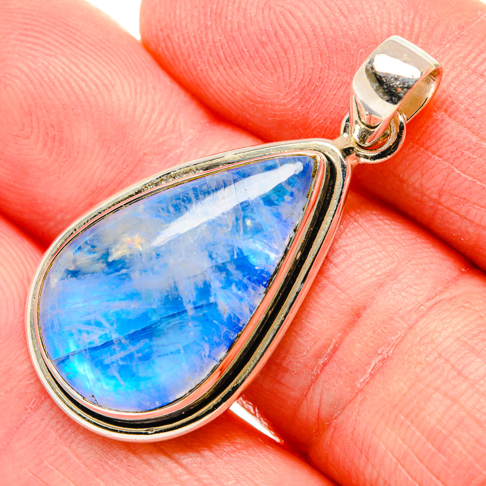 Rainbow Moonstone Pendants handcrafted by Anasilvercos - PD34850