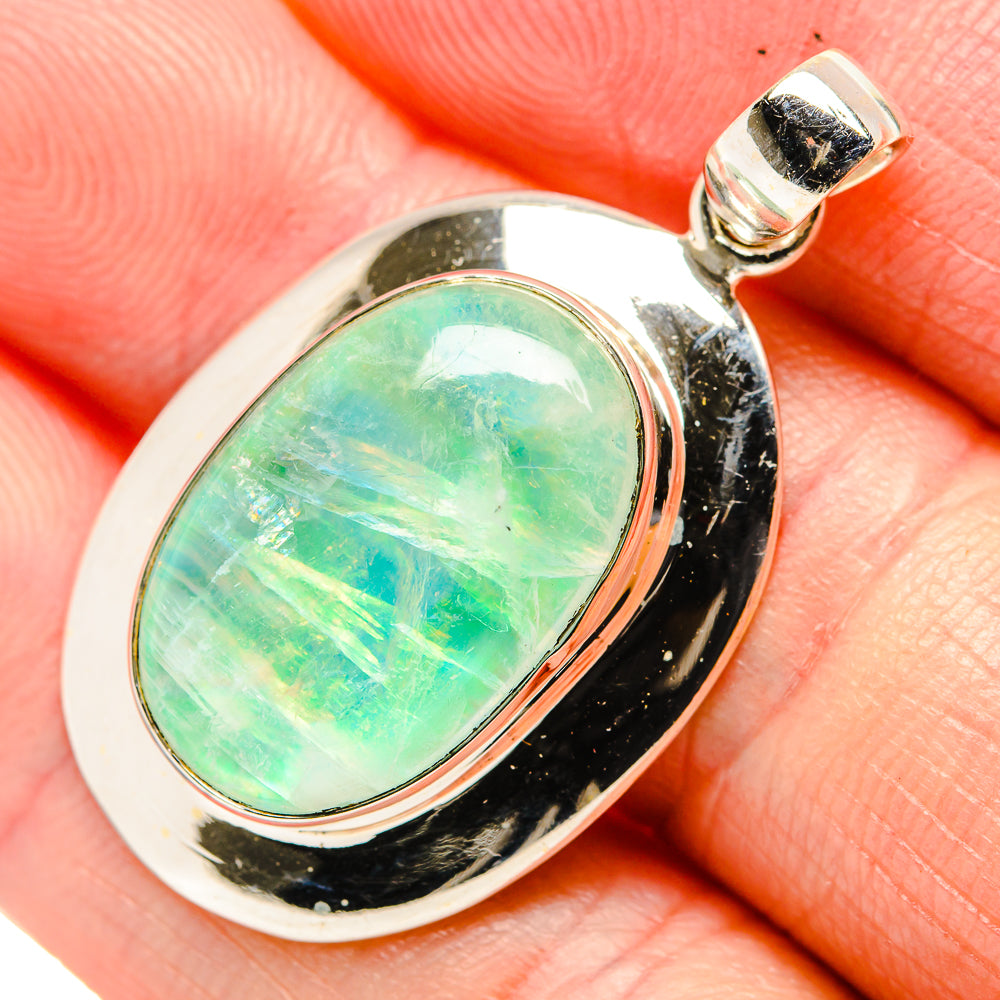 Green Moonstone Pendants handcrafted by Anasilvercos - PD34857
