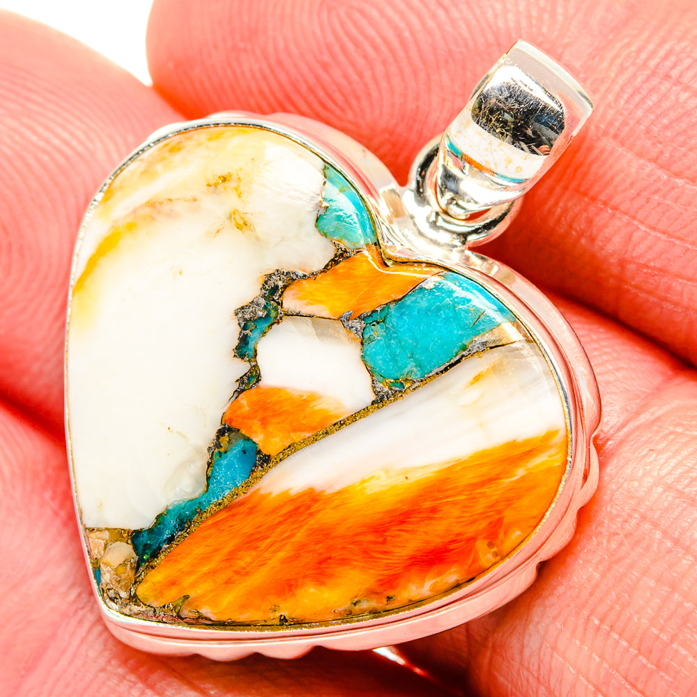 Spiny Oyster Turquoise Pendants handcrafted by Anasilvercos - PD34865