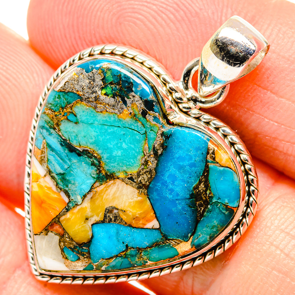 Spiny Oyster Turquoise Pendants handcrafted by Anasilvercos - PD34880
